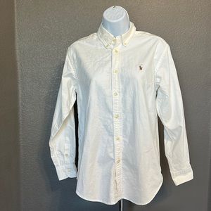 Polo Ralph Lauren white collard button up dress shirt
